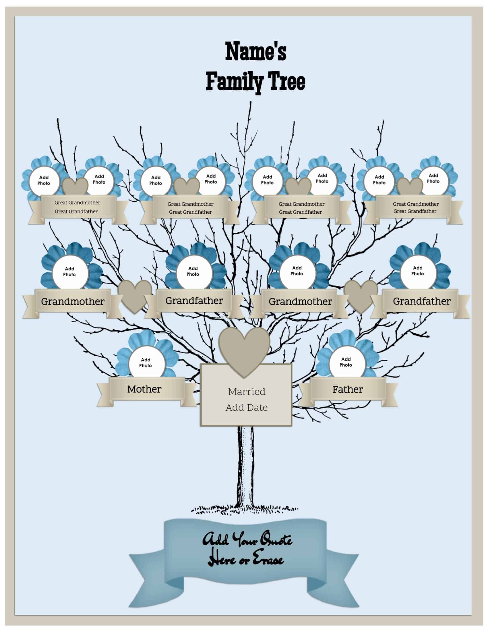 21 Generation Family Tree Generator  All Templates are Free to Intended For Blank Family Tree Template 3 Generations