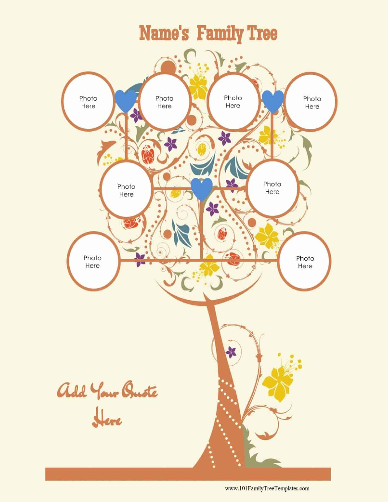 3 Generation Family Tree Generator All Templates are Free to Customize