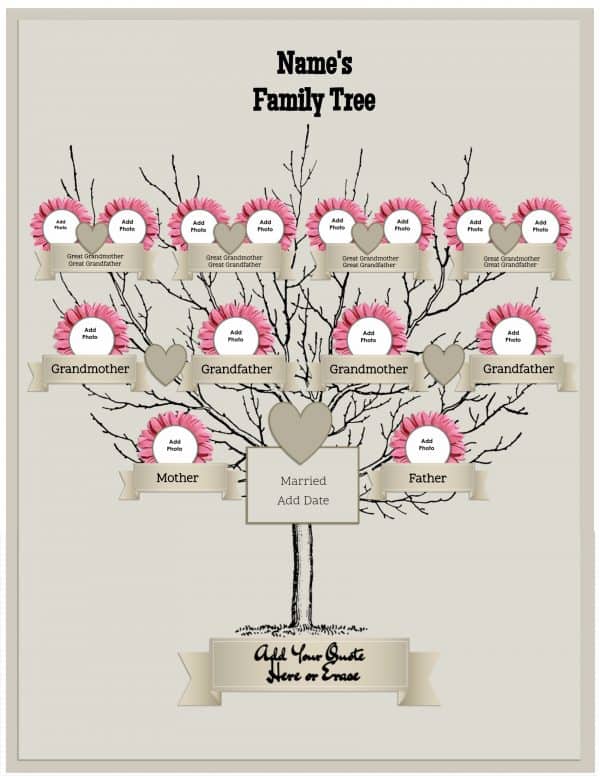 3 Generation Family Tree Generator All Templates are Free to Customize