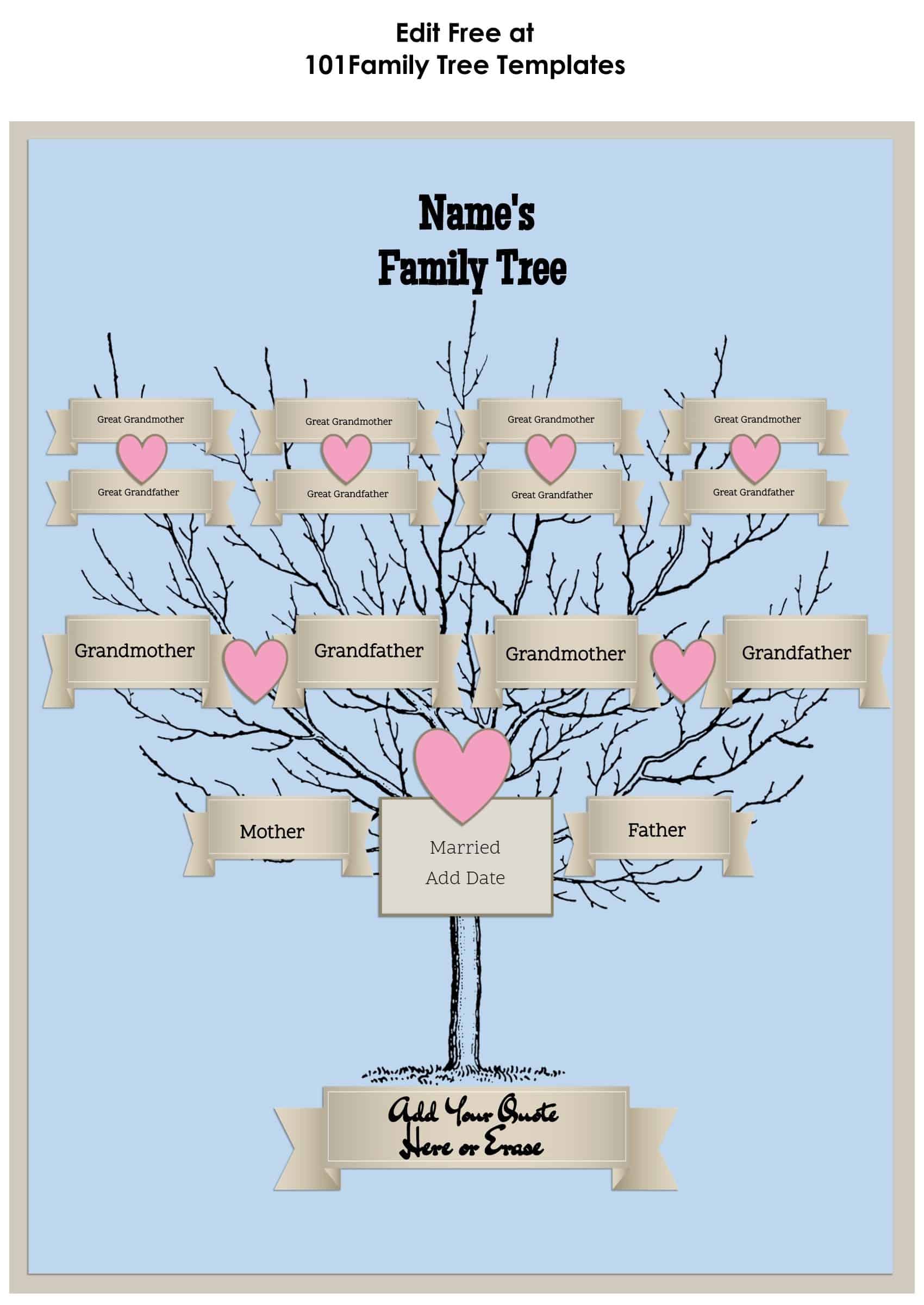 3 Generation Family  Tree  Generator All Templates are 