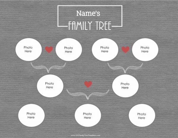 Grey textured family tree diagram