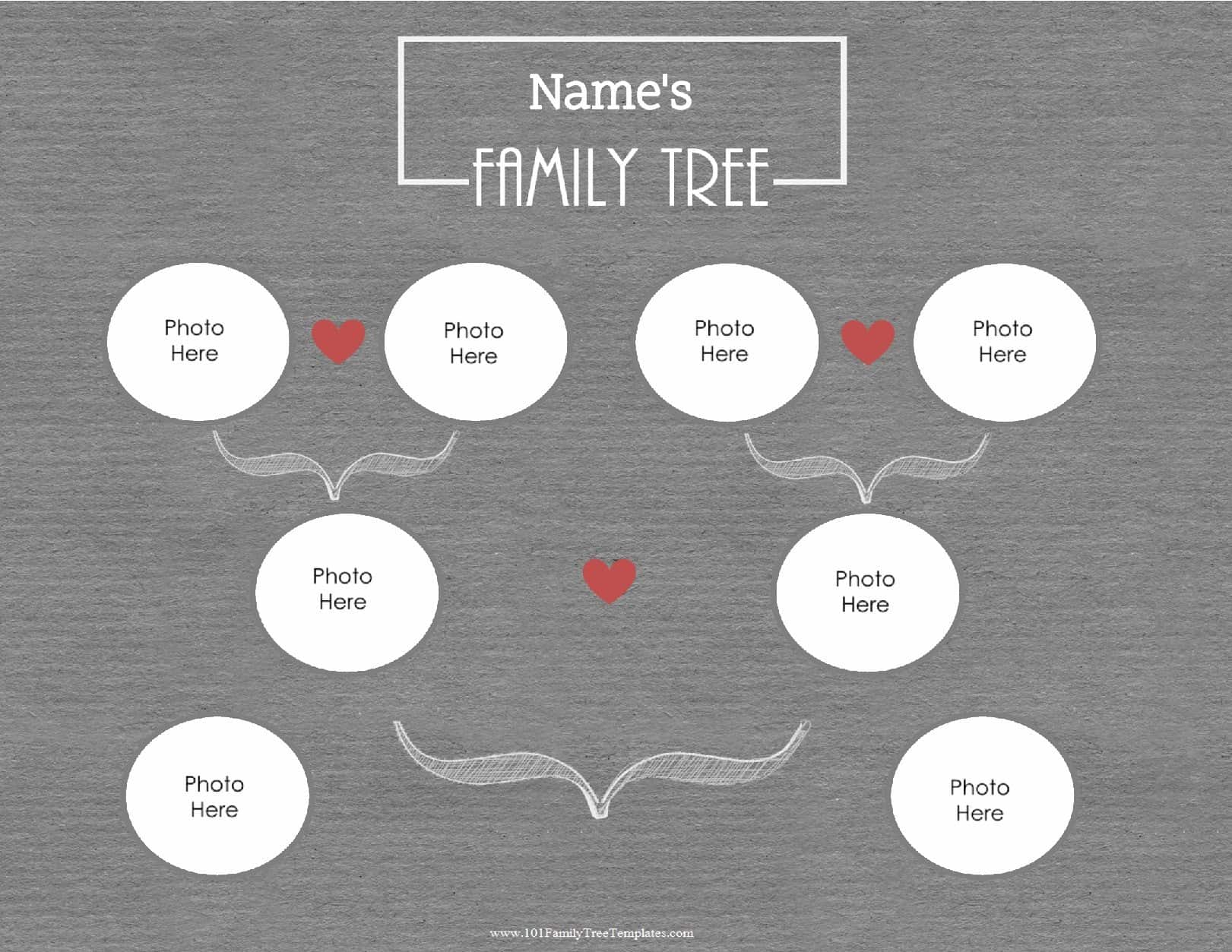Free Family Tree Poster  Customize Online then Print at Home Regarding Blank Family Tree Template 3 Generations