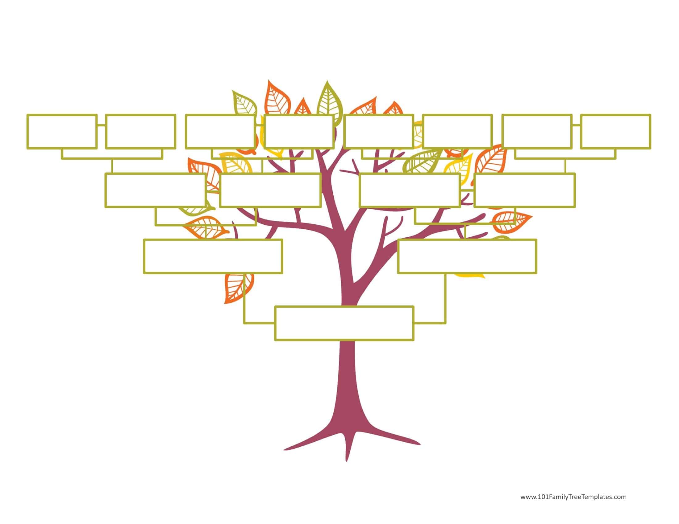 Blank Family Tree Template  Free Instant Download With Regard To Fill In The Blank Family Tree Template