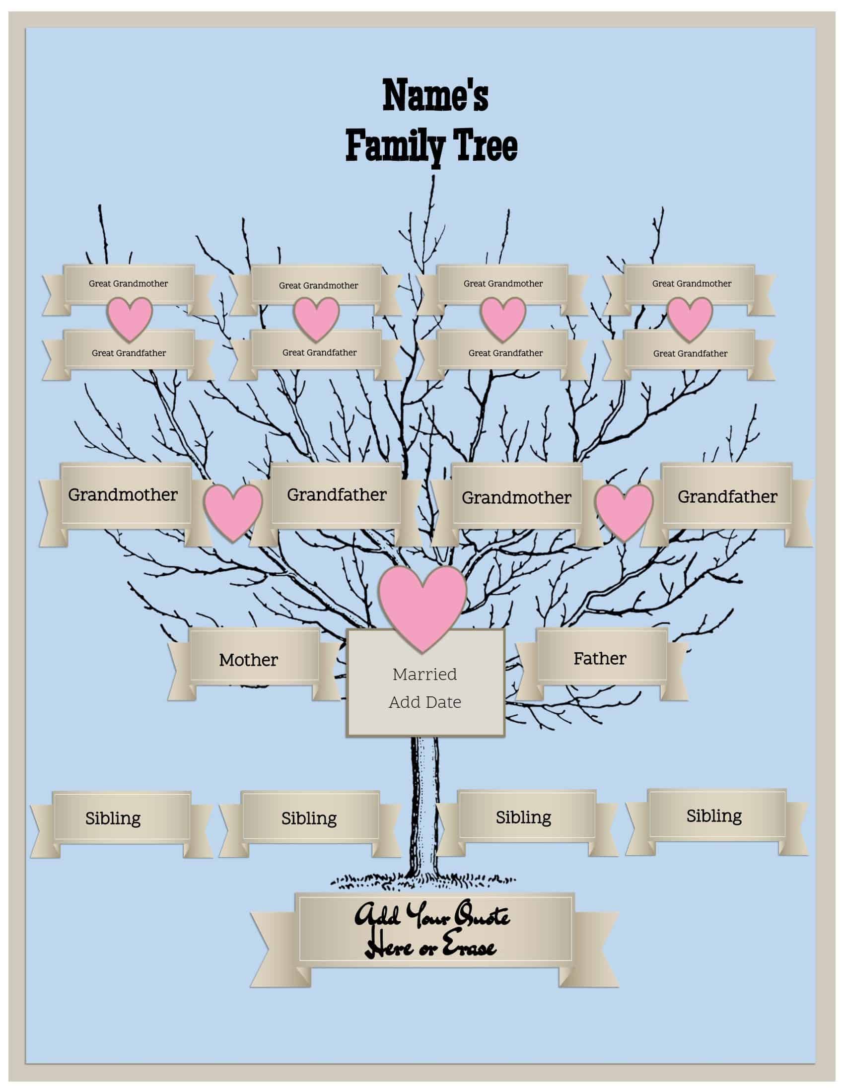 Generation Family Tree Template Printable