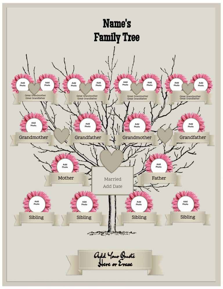 Free editable family tree maker templates customize online free
