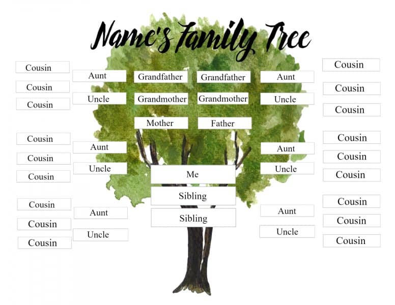 Family tree template with siblings